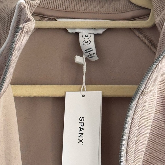 NWT Spanx Tan Zip-Up Track Jacket - Picture 6 of 15